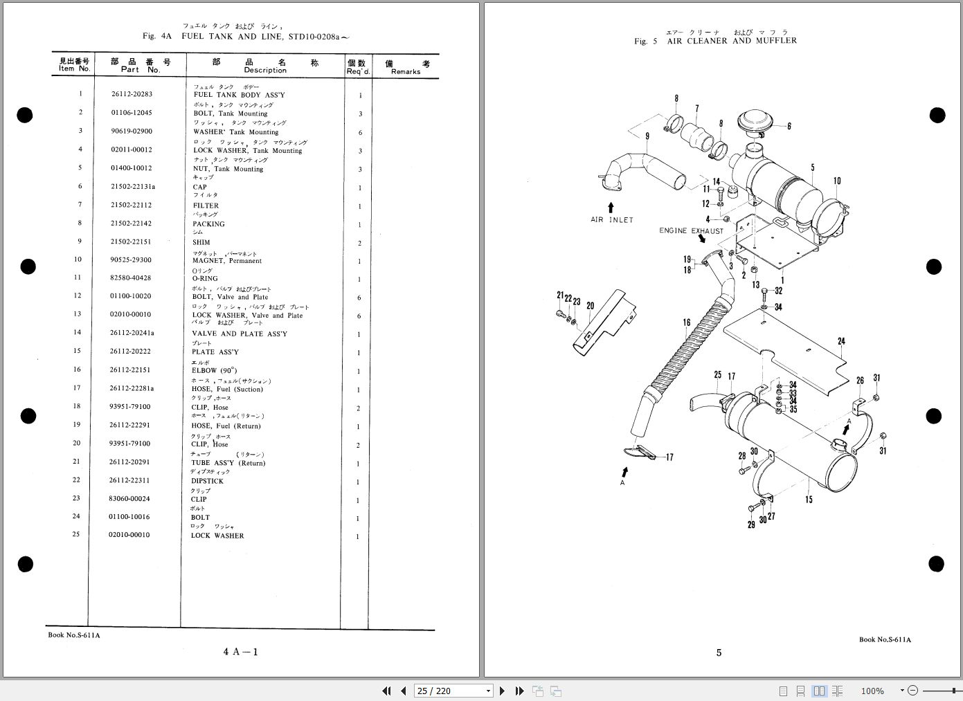 TCM Tractor Shovel STD10 STD15 Parts Manual 1