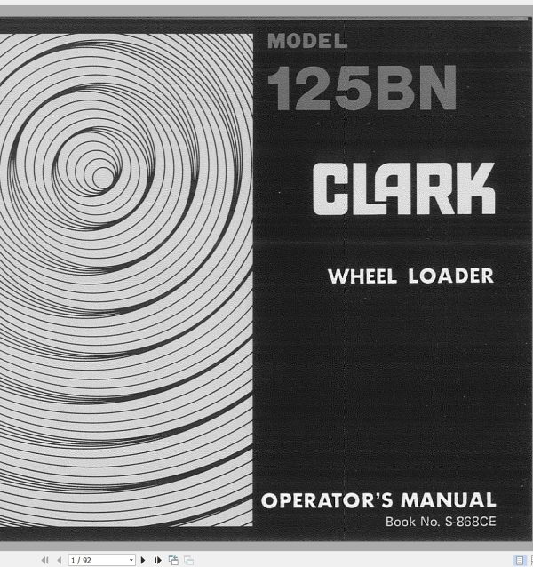 TCM Wheel Loader 125BN Operators Manual S 868CE