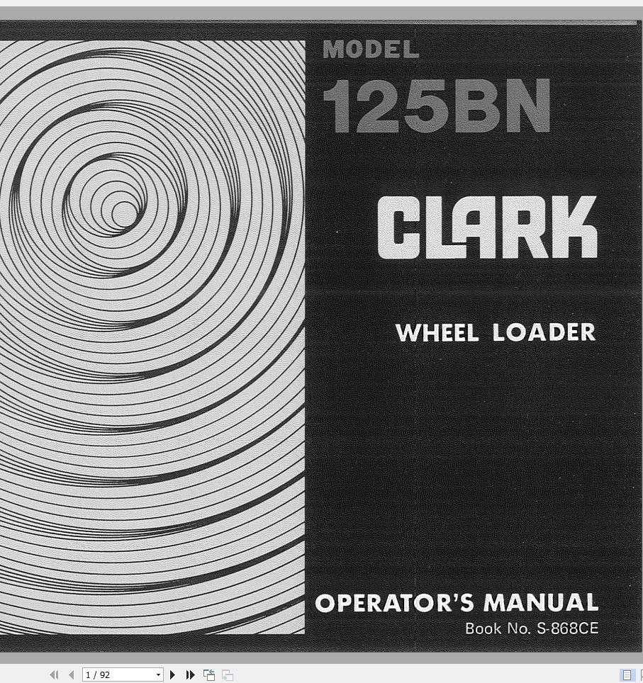 TCM Wheel Loader 125BN Operators Manual S 868CE