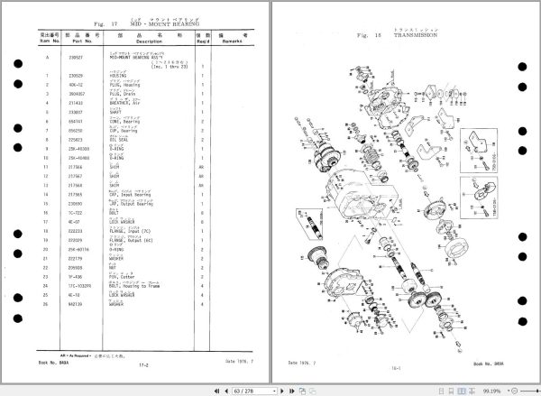 TCM Wheel Loader 75B Nissan Parts Manual 848B 1