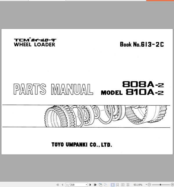 TCM Wheel Loader 808A 2 810A 2 Parts Manual