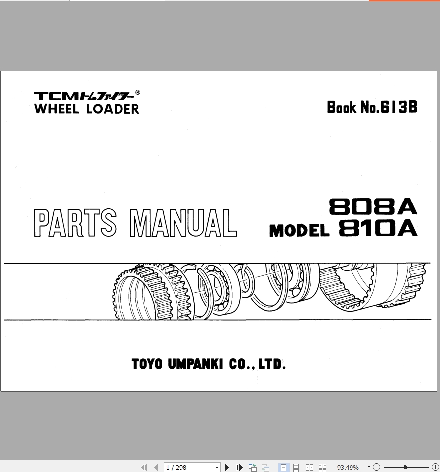 TCM Wheel Loader 808A 810A Parts Manual 613B
