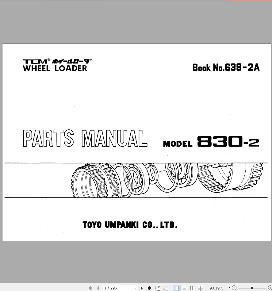 TCM Wheel Loader 830 2 Parts Manual