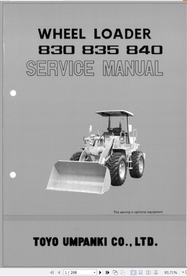 TCM Wheel Loader 830 835 840 Service Manual 638AE