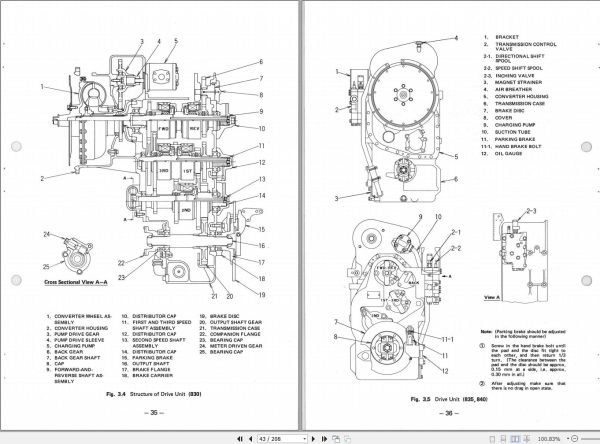 TCM Wheel Loader 830 835 840 Service Manual 638AE 1