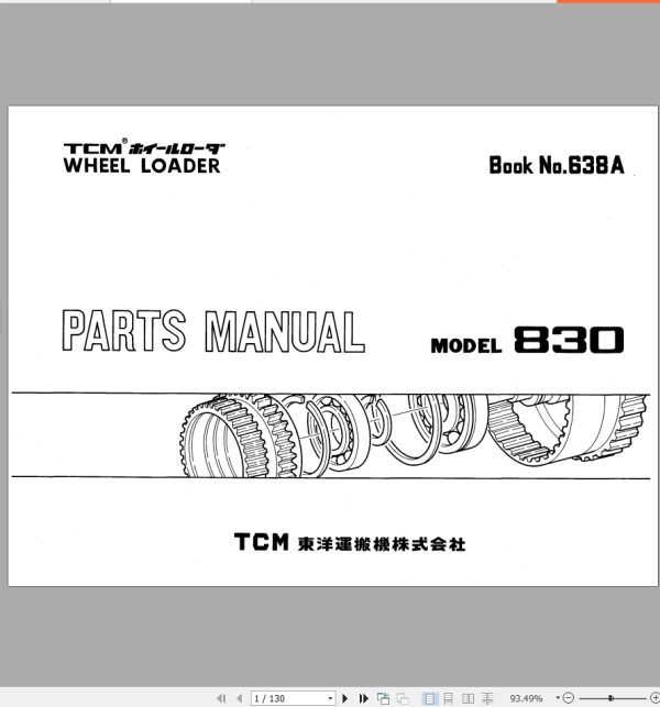 TCM Wheel Loader 830 Parts Manual 638A