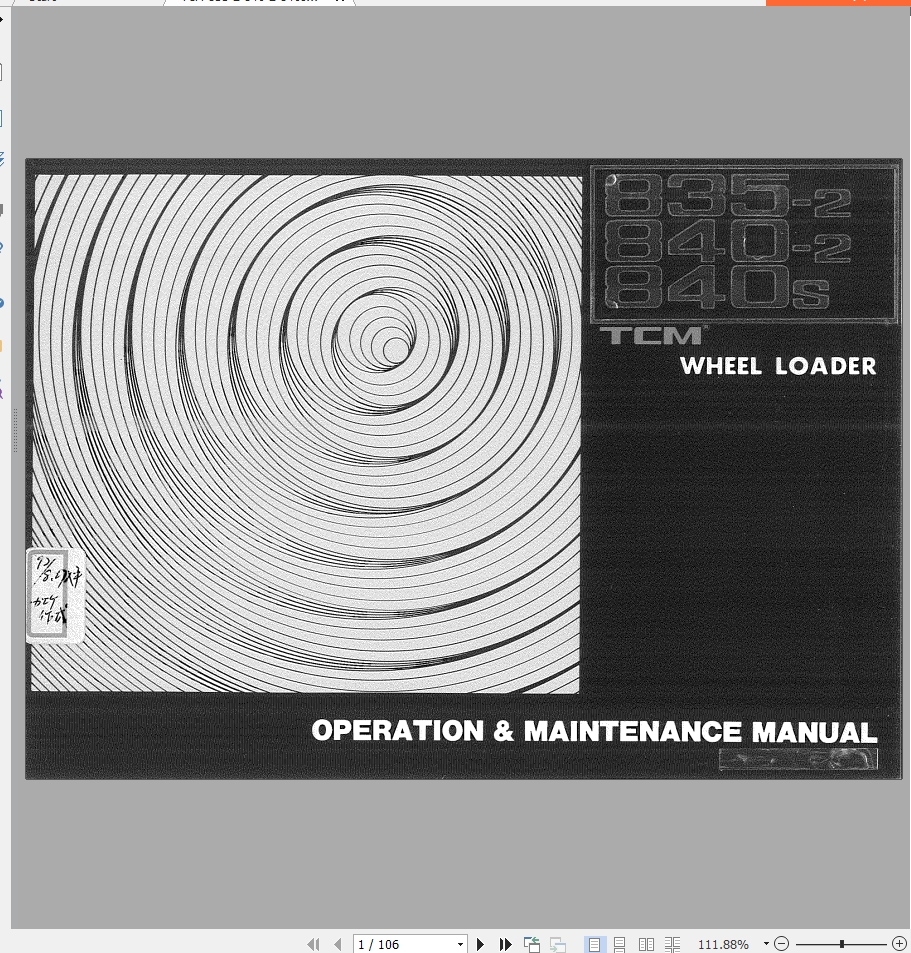 TCM Wheel Loader 835 2 840 2 840s Operation Maintenance Manual 643 2 1AE