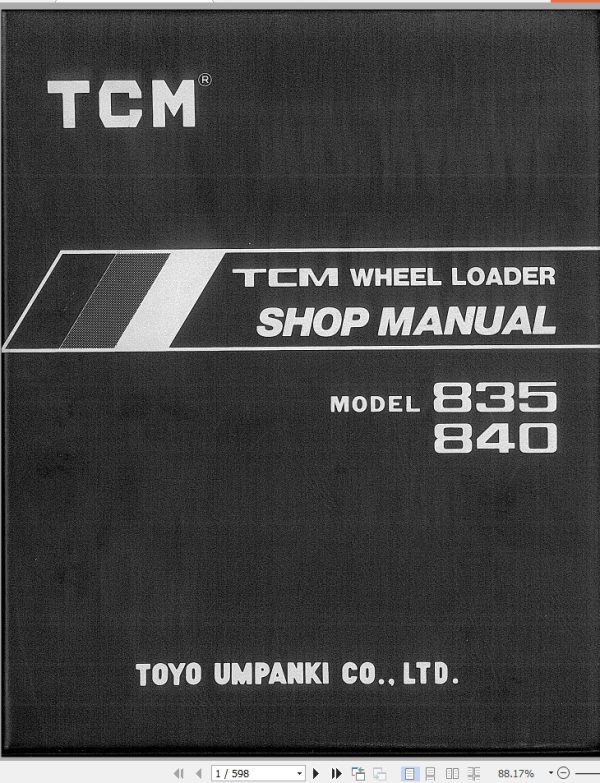 TCM Wheel Loader 835 840 Shop Manual MEW 643AE