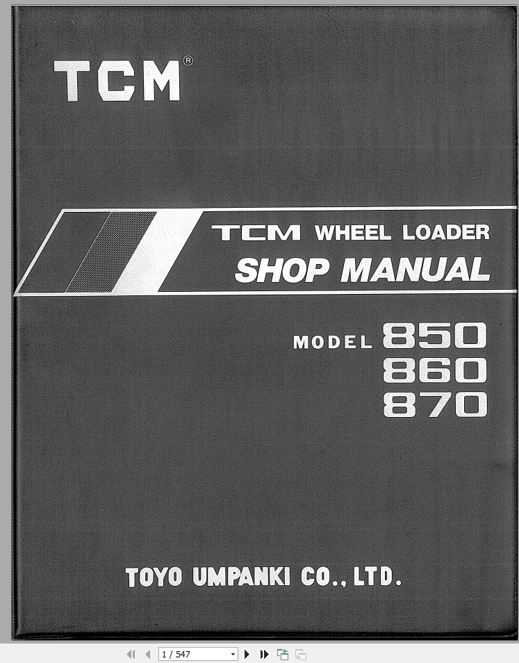 TCM Wheel Loader 850 860 870 Shop Manual 652AE