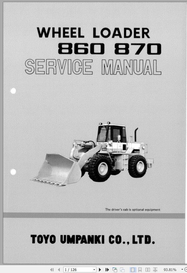 TCM Wheel Loader 860 870 Service Manual 660AE
