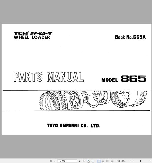 TCM Wheel Loader 865 Parts Manual 665A
