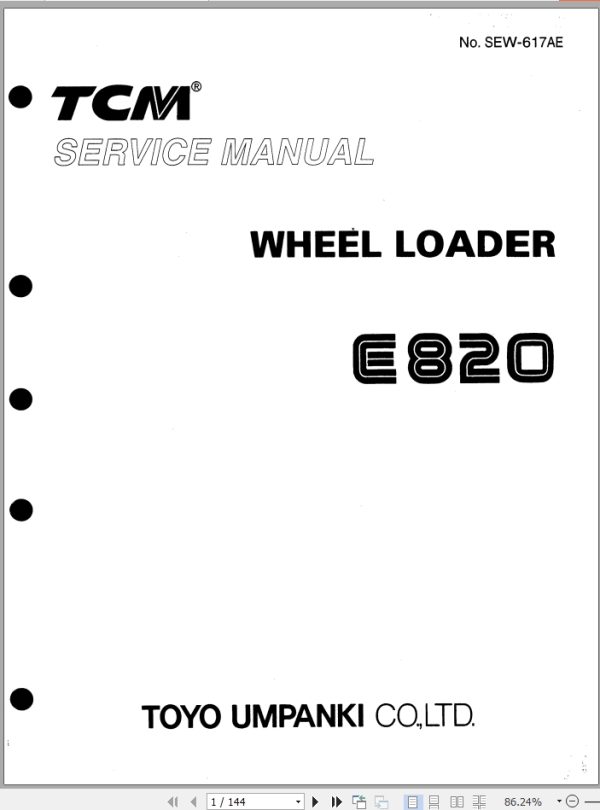 TCM Wheel Loader E820 Service Manual