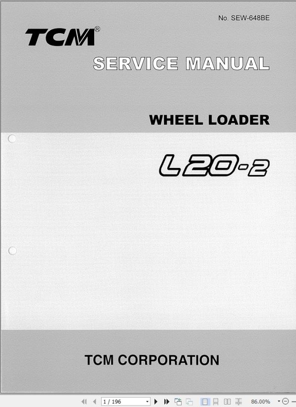 TCM Wheel Loader L20 2 Service Manual SEW 648BE