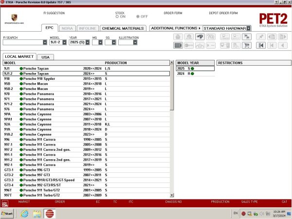 VMW Porsche PET2 8.0 03.2024 Spare Parts Catalog VMWare 2