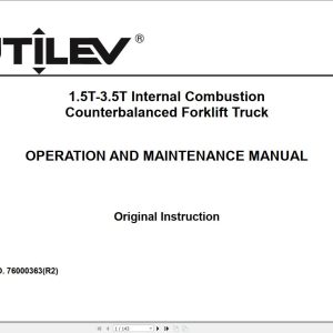 Yale Forklift A285 UT20 25P UT30 35P Service and Operation Manual