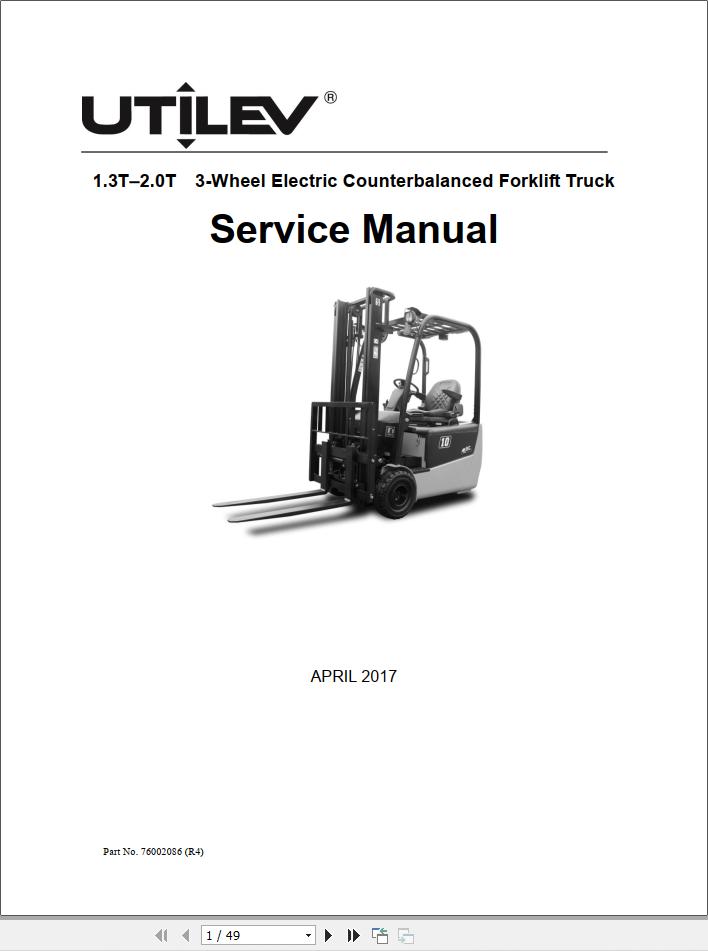 Yale Forklift A370 UT13 20PTE Service Operation Maintenance Manual 1