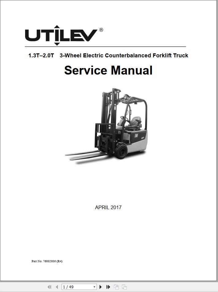 Yale Forklift A377 UT13 20PTE Service Operation Maintenance Manual 1
