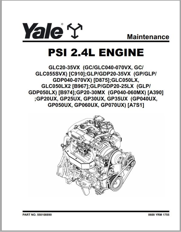 Yale Forklift A390 GLPGDP20MX to GLPGDP35MX Service Manual 08 1