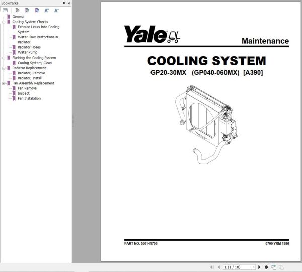 Yale Forklift A390 GPGLP040MX GP050MX GP060MX Service Manual 08.2023 1
