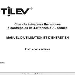 Yale Forklift A408 UT40 50PS Operation and Service Manual