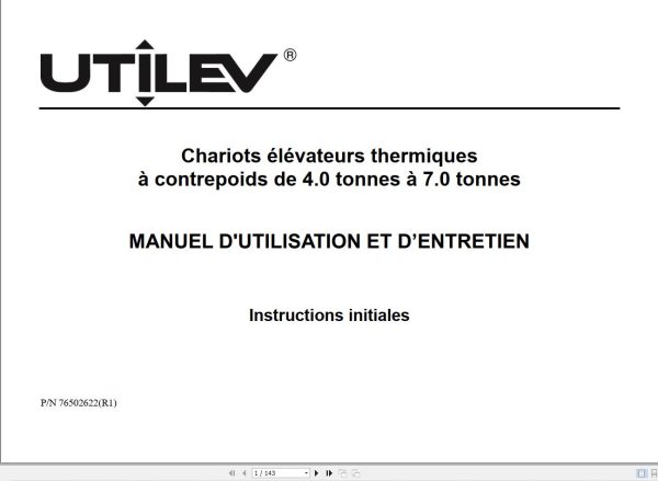 Yale Forklift A408 UT40 50PS Operation and Service Manual
