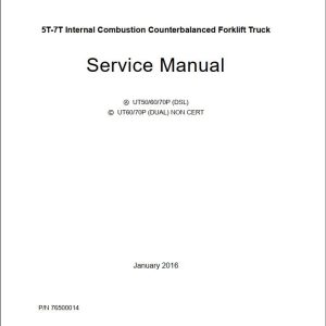 Yale Forklift A413 UT50 70P Operation and Service Manual