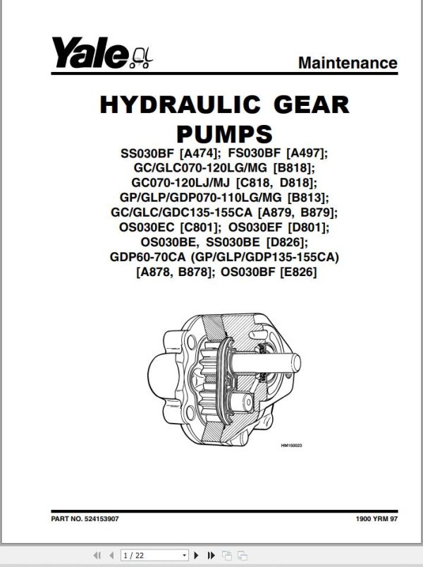Yale Forklift A497 FS030BF Service Manual