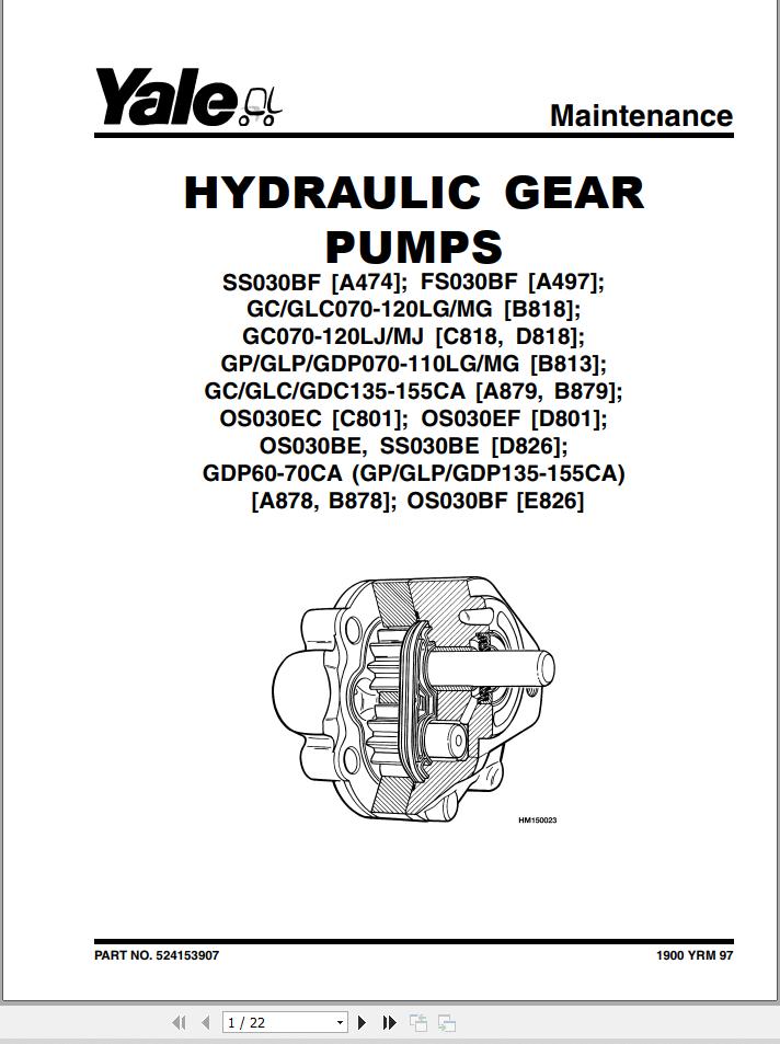 Yale Forklift A497 FS030BF Service Manual