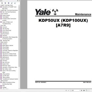 Yale Forklift A7R9 KDP50UX Europe Service Manual 09.2023