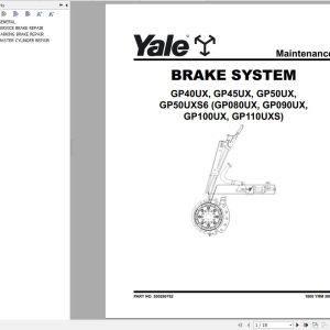 Yale Forklift A7S6 GP40UX GP45UX GP50UX5 Service Manual 09.2023