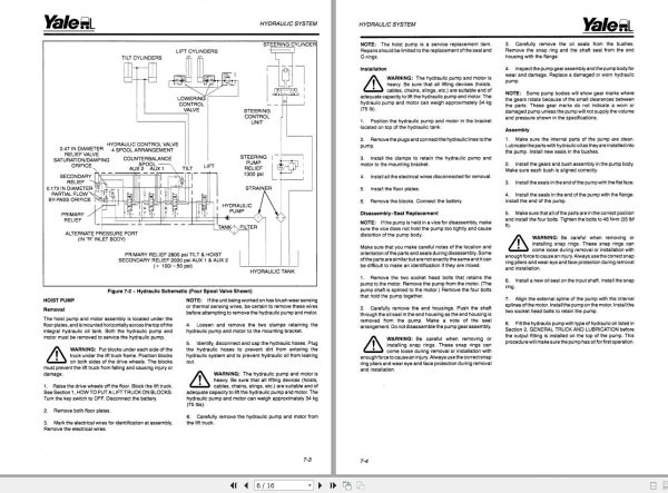 Yale Forklift A807 ERC ERP 16 18 20 ATF Service Manual 1