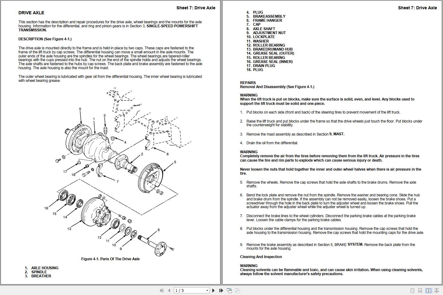 Yale Forklift A810 GPGLP030 040AF Service Manual