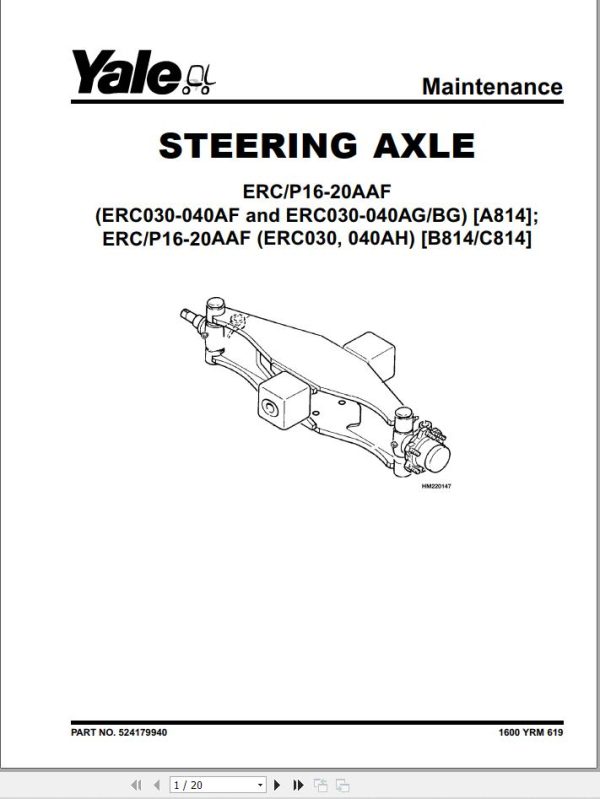 Yale Forklift A814 ERC AF BF Service Manual 1