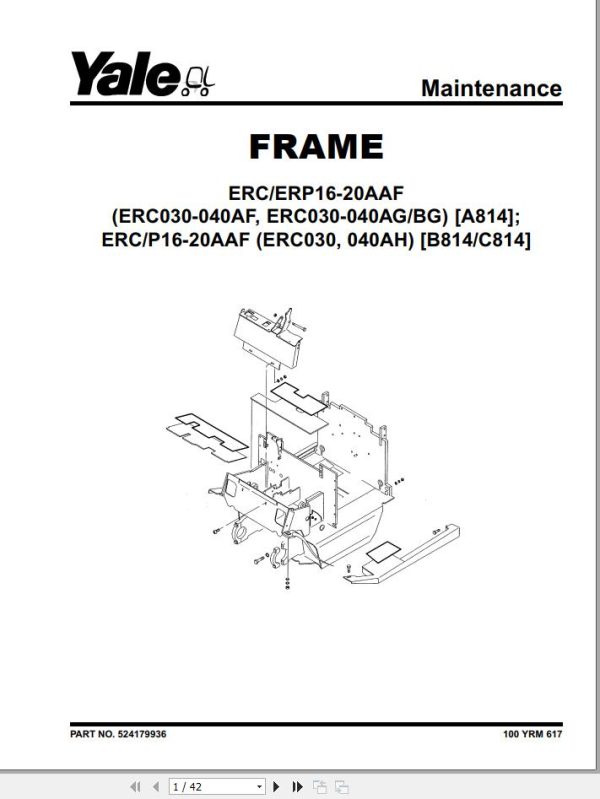 Yale Forklift A814 ERC030AG BG Service Manual