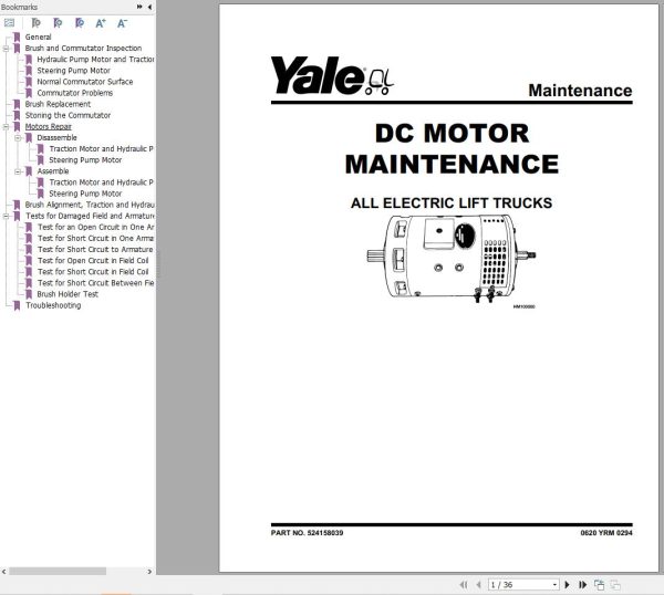 Yale Forklift A839 ERC35 40 45 55HG Service Manual
