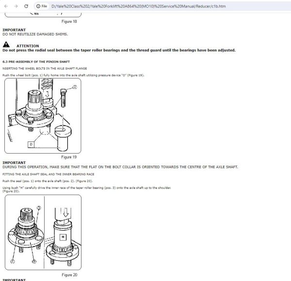 Yale Forklift A864 (MO10) Service Manual