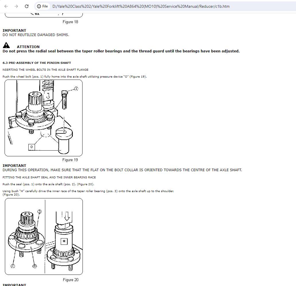 Yale Forklift A864 MO10 Service Manual