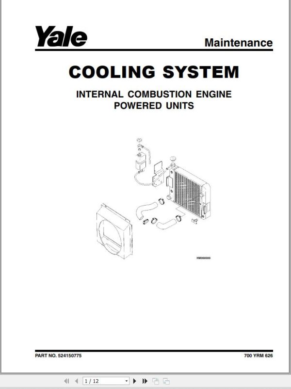 Yale Forklift A875 GDP040 050RG Service Manual 02.2023