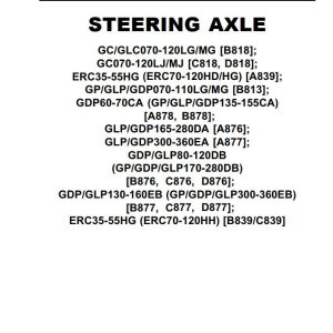 Yale Forklift A876 GLPGDP165 280DA Service Manual