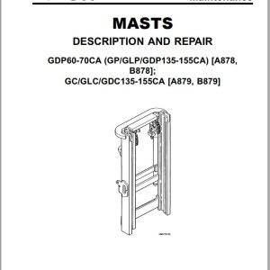 Yale Forklift A878 GPGDPGLP135 155CA Service Manual