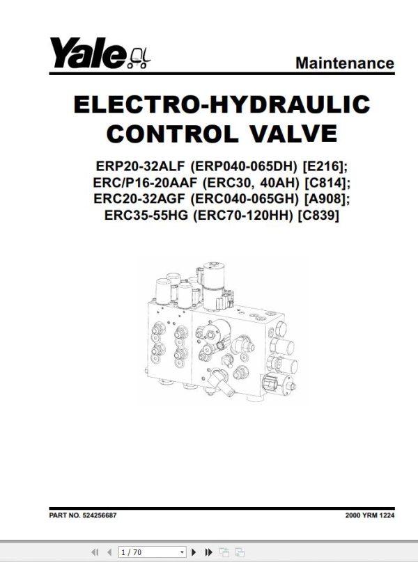 Yale Forklift A908 ERC20 32AGF Service Manual