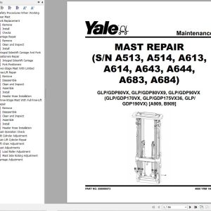 Yale Forklift A909 GDPGLP80 90VX GDPGLP80VX9 Europe Service Manual