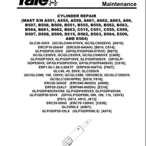 Yale Forklift A910 GLC20VX GLC25VX GLC30VX GLC35VX Service Manual