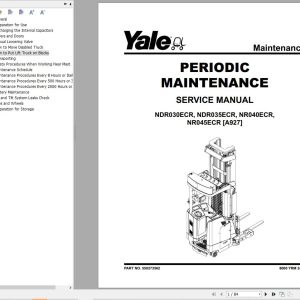 Yale Forklift A927 NR040ECR NDR030ECRNDR035ECR NR045ECR NEW Service Manual 1