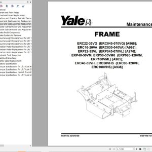 Yale Forklift A938 ERC80VH ERC100VH ERC100VHS ERC120VH Service Manual 1