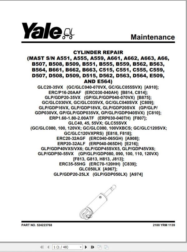 Yale Forklift A967 GLC050LX Service Manual 1