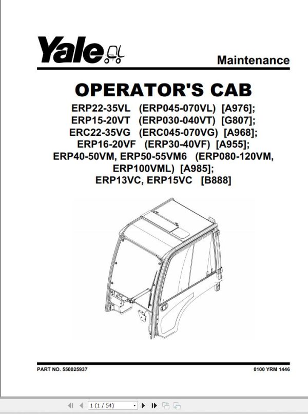 Yale Forklift A976 ERP22VL 25VL 30VL 35VL Service Manual 1