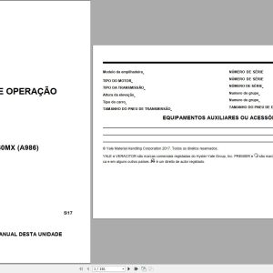 Yale Forklift A986 GP040MX GP050MX GP060MX Operation Manual PT