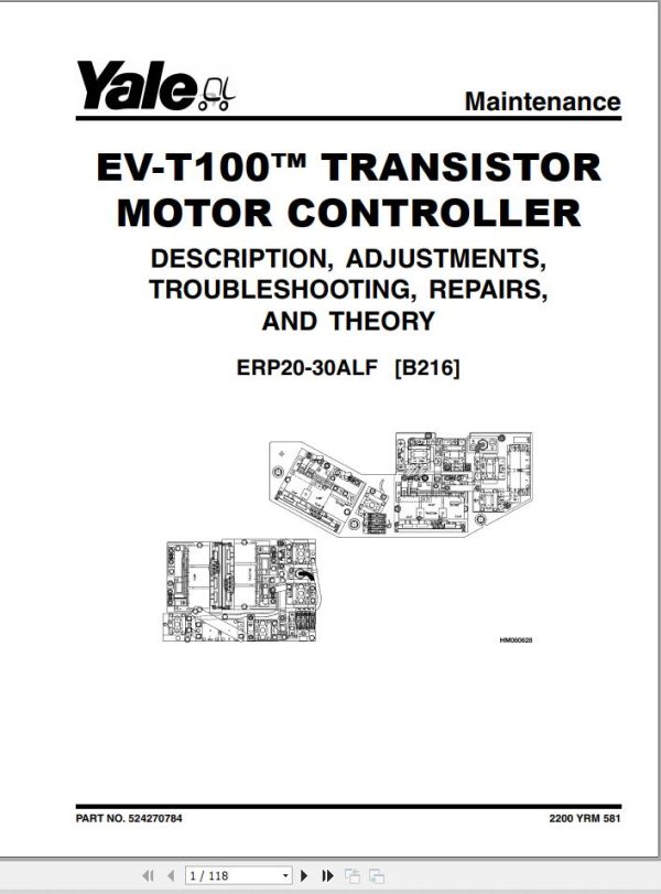 Yale Forklift B216 ERP20 30ALF Service Manual