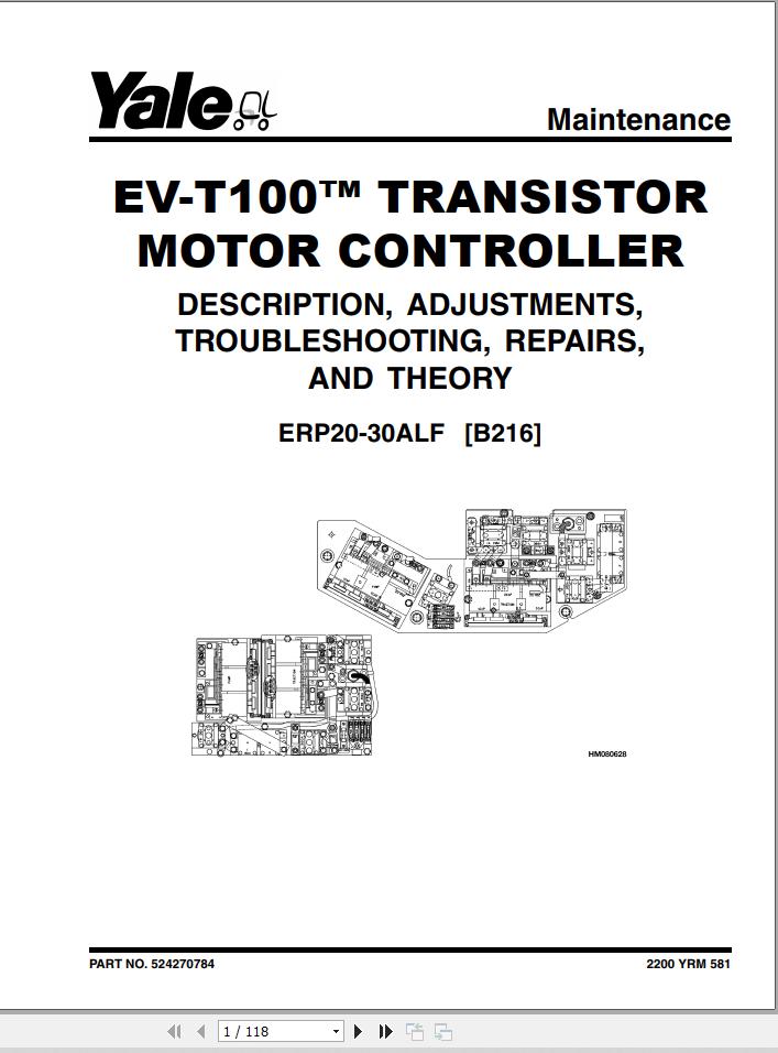 Yale Forklift B216 ERP20 30ALF Service Manual
